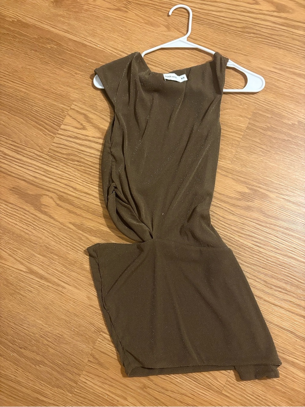 Tiger mist brown sparkly dress with cut out